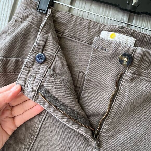 Boden Green Cropped Stretch Cargo Pants Sz 6 Ankle Length Patch Pockets - Picture 5 of 7